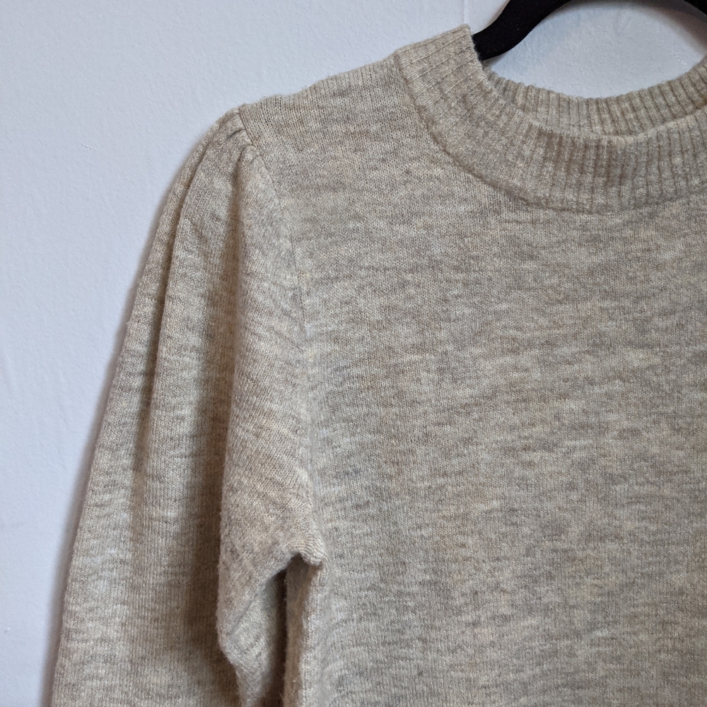 beige crew neck sweater